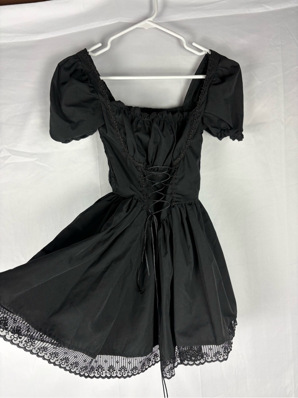 Whimsigoth black renaissance festival milkmaid babydoll Lolita mini dress